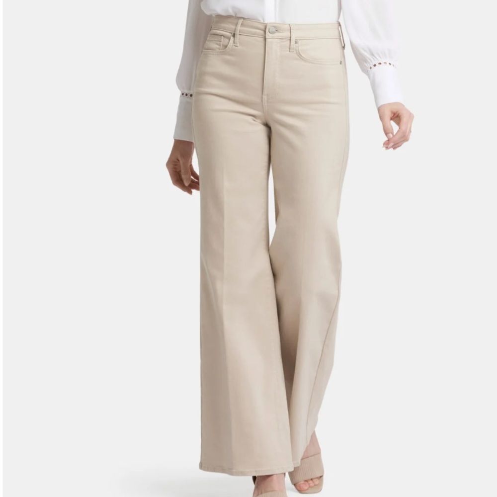 NYDJ Mia Palazzo Jeans With High Rise, color Feather, Size 14P, NWT